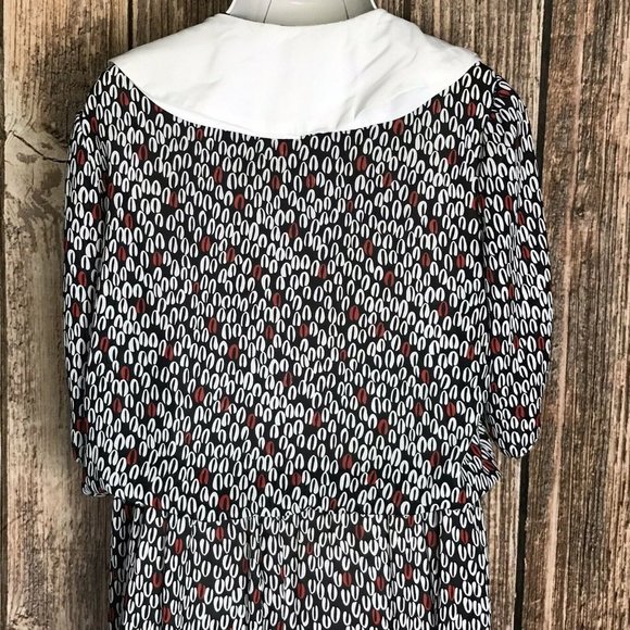 Studio 36 Modest Dress ~ Sz 18 ~ White, Black, Red - Picture 3 of 6